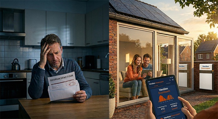 Moderne thuisbatterij installatie