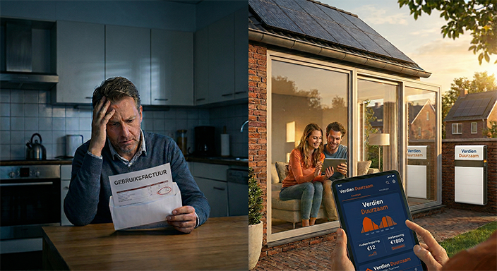 Moderne thuisbatterij installatie
